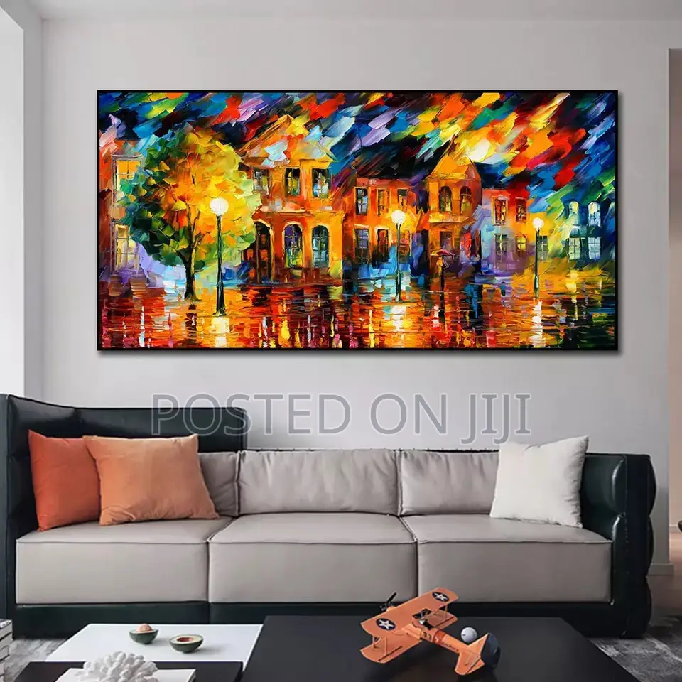 Urban Architectural Landscape Abstract Oil Painting