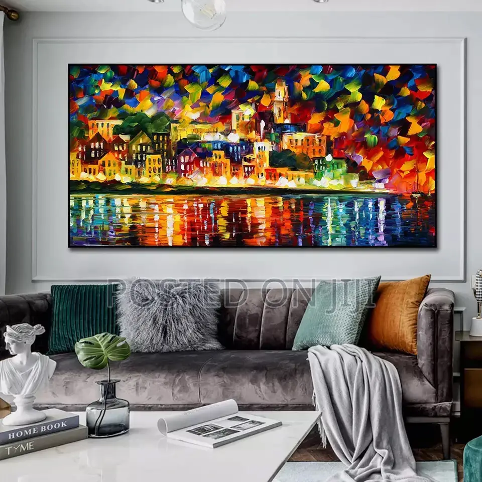 Urban Architectural Landscape Abstract Oil Painting