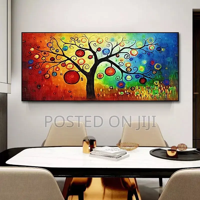 Autumn Landscape Yellow Fallen Leaves Painting Print