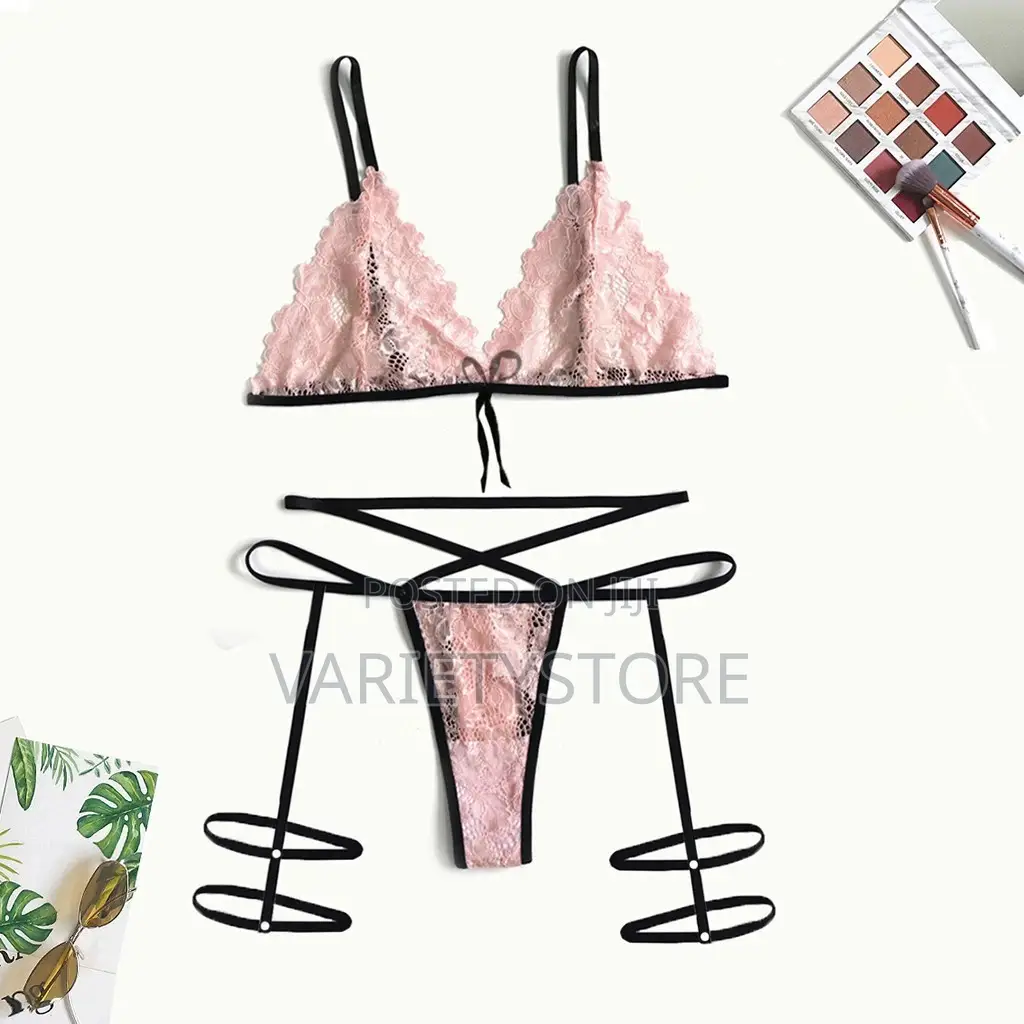 Bandage Lace Women Lingerie Set Perspective Flower Lace