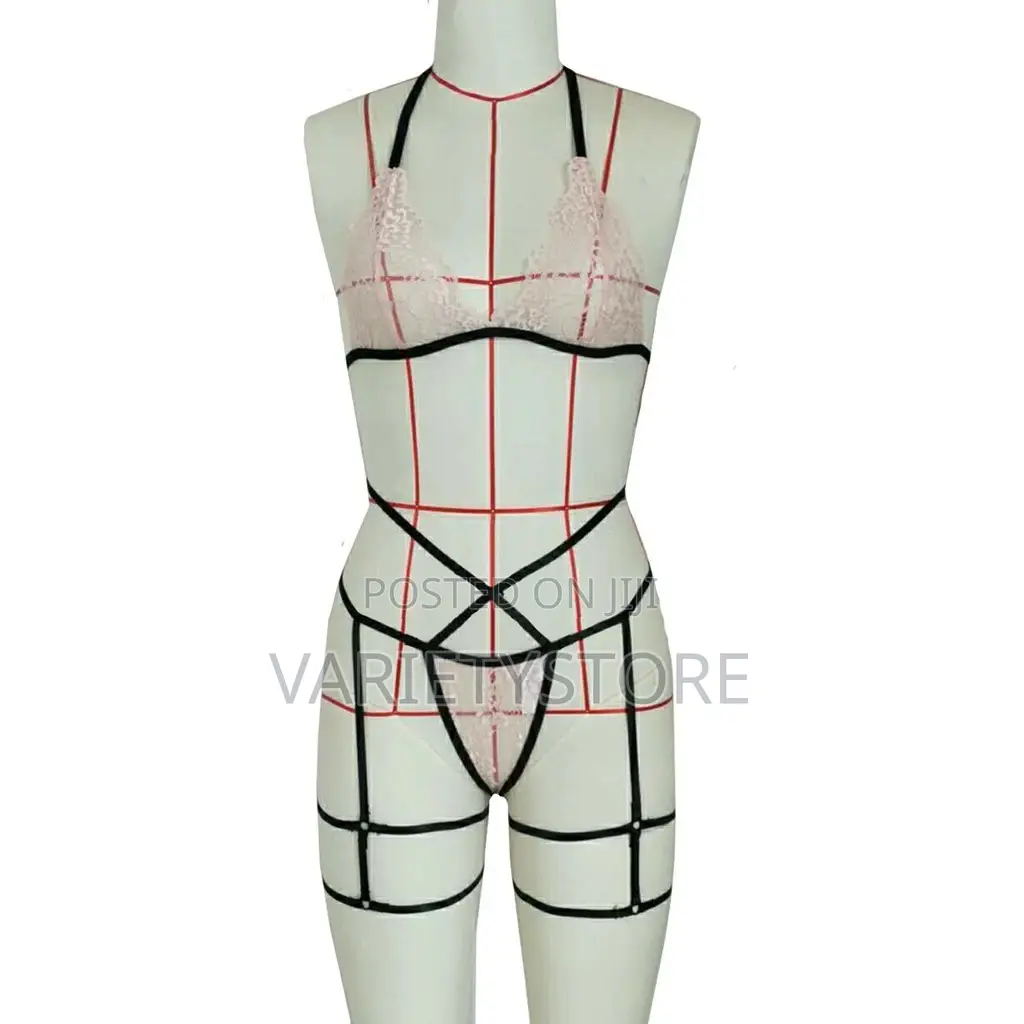 Bandage Lace Women Lingerie Set Perspective Flower Lace