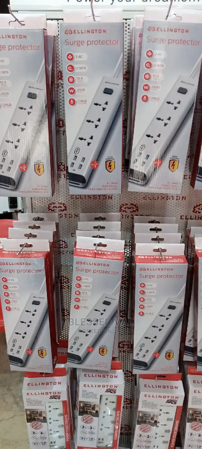 Ellington Surge Protector 3 Way Extension Socket With 4 Usb