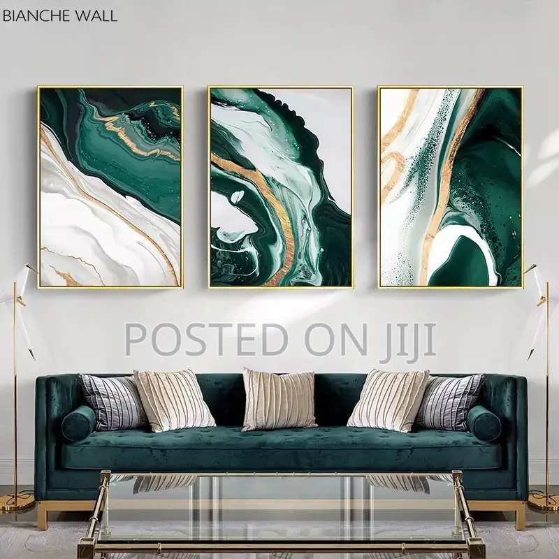 Abstract Green Texture Contemporary Canvas Wall Art