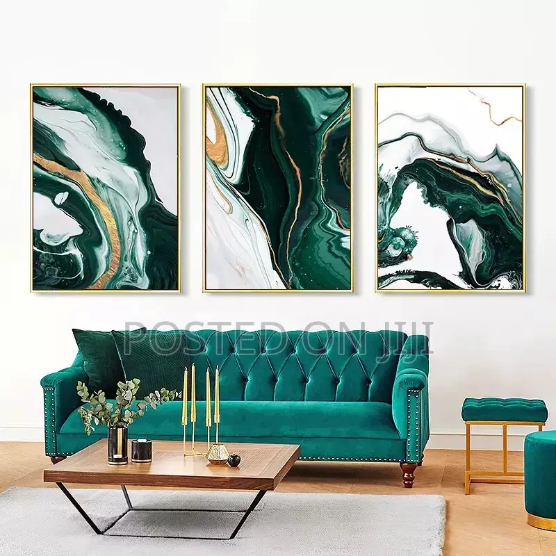 Abstract Green Texture Contemporary Canvas Wall Art