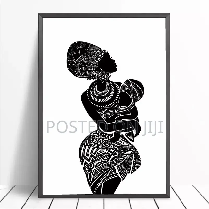 Black and White Beautiful African Woman Wall Art