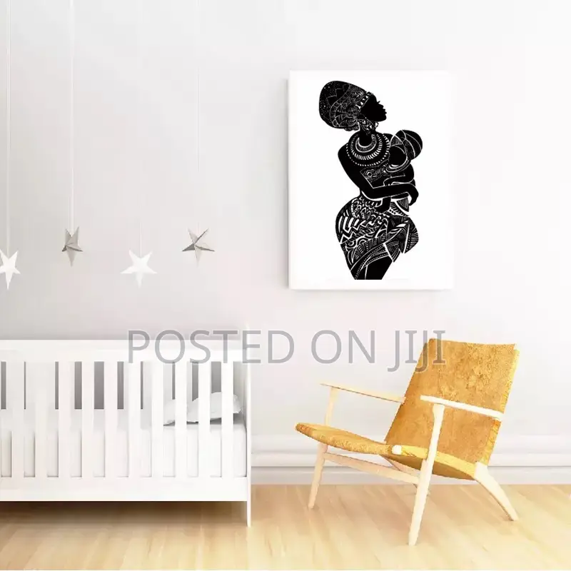 Black and White Beautiful African Woman Wall Art
