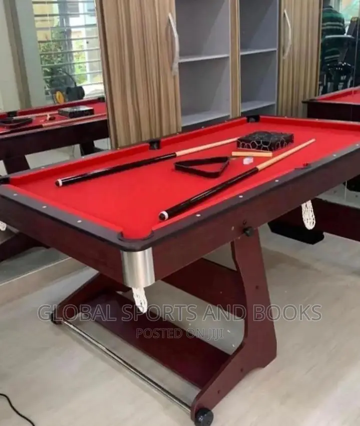 Six Feet Foldable Red Felt Snooker Board