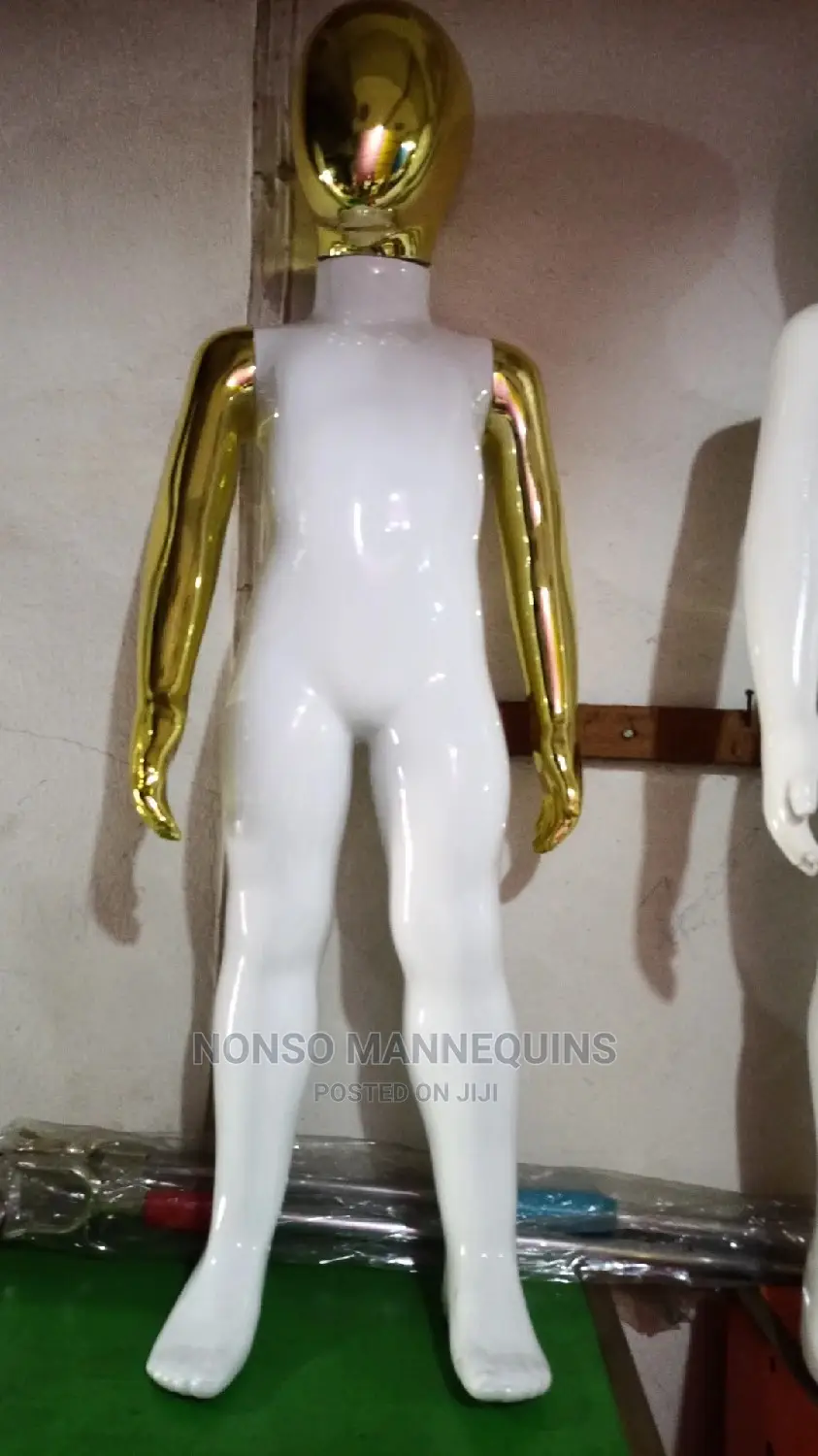 Gold and White Age 1 to 3 Years Glossy Body Chrome MANNEQUIN