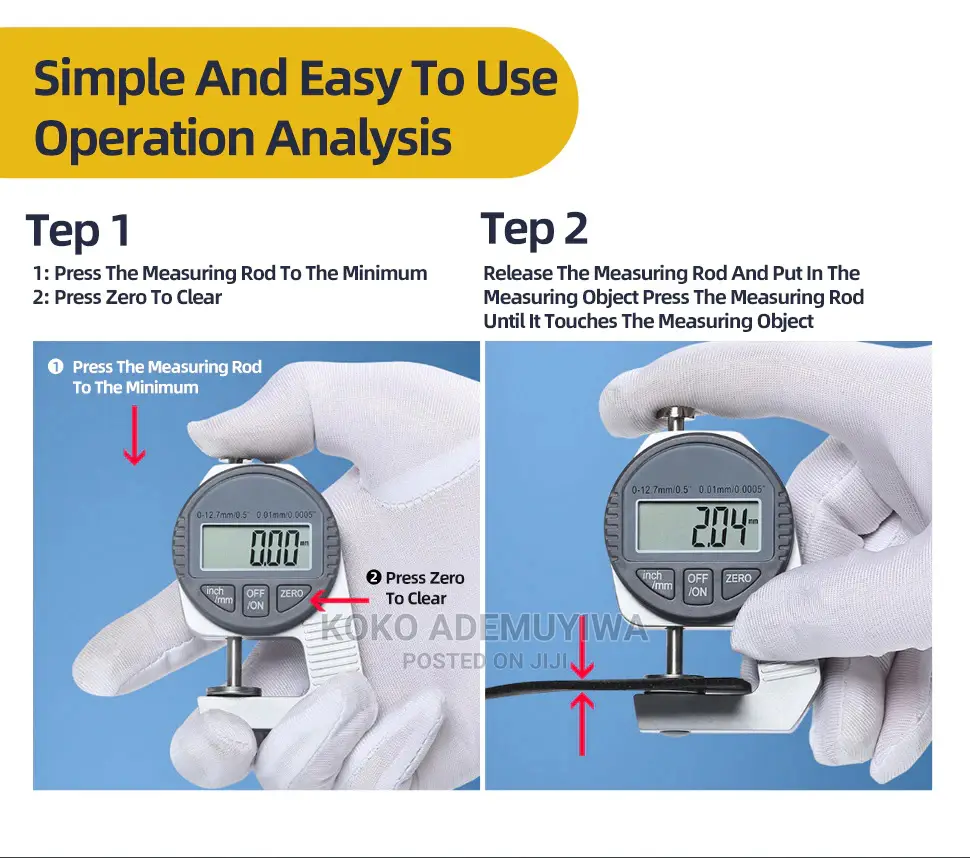 Electronic Digital (LCD) Thickness Gauge Micrometer 0.01mm