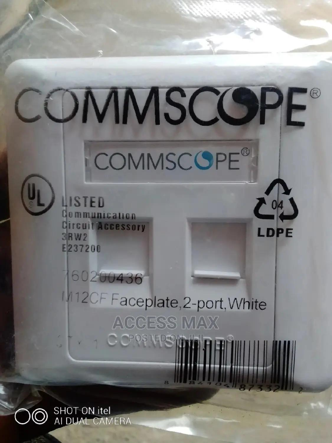 Commcops Cat6 Cat5 Data Double Socket