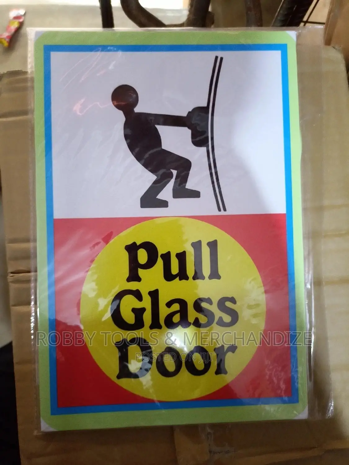Pull Glass Door Safety Sign