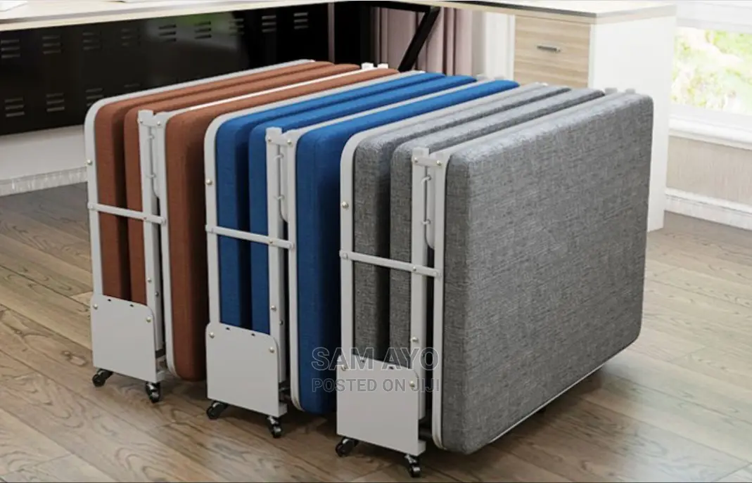 Foldable Mobile Bed for Camping ,Office and Home- Gray