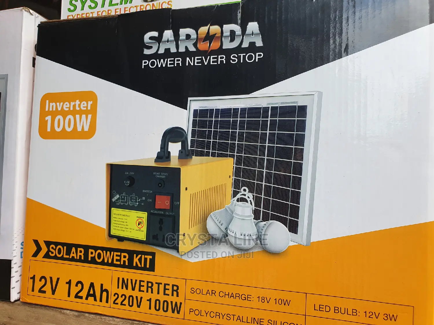 100w Solar Generator With Three Bulbs