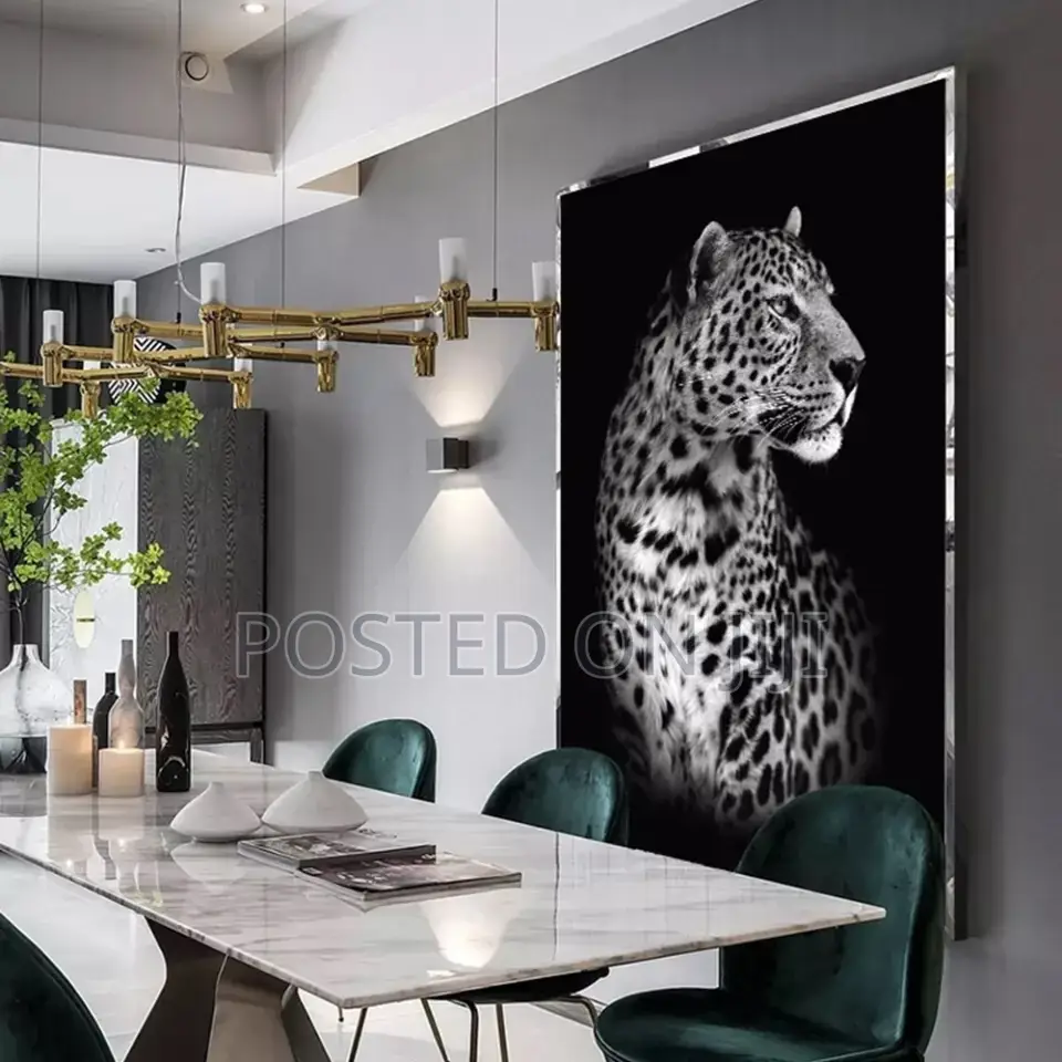 Animal Art Poster Mural Lion and Leopard Wall Art