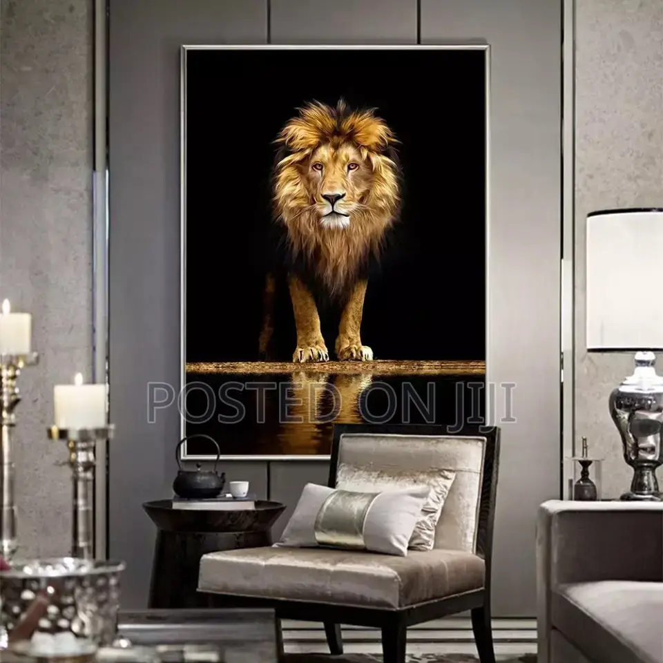 Animal Art Poster Mural Lion and Leopard Wall Art