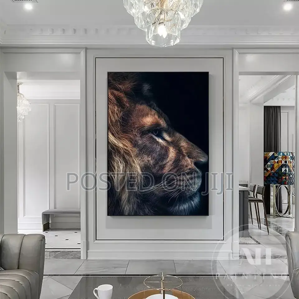 Animal Art Poster Mural Lion and Leopard Wall Art