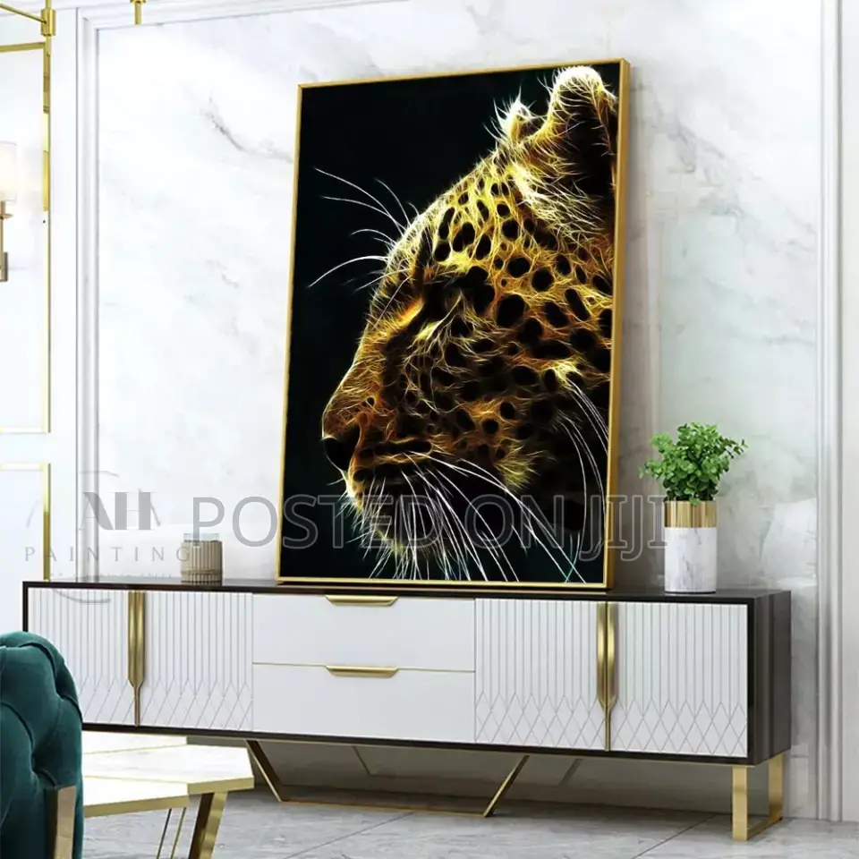 Animal Art Poster Mural Lion and Leopard Wall Art
