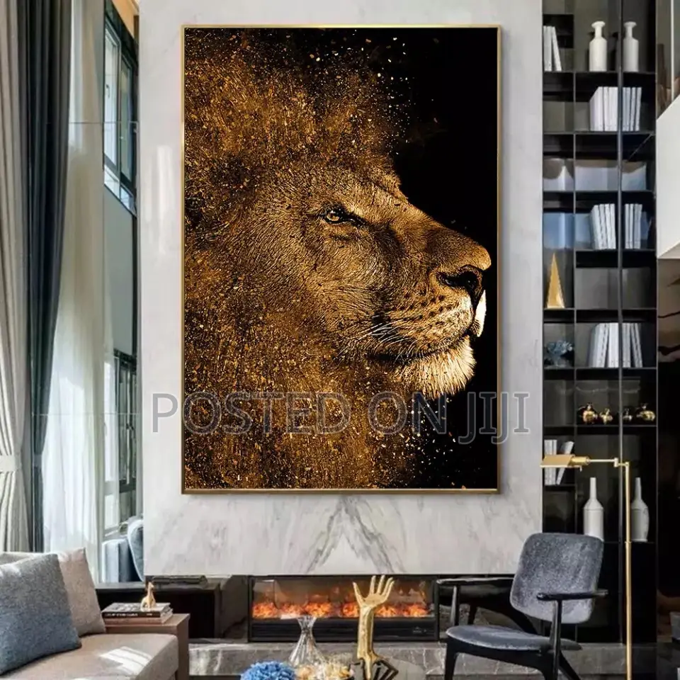 Animal Art Poster Mural Lion and Leopard Wall Art
