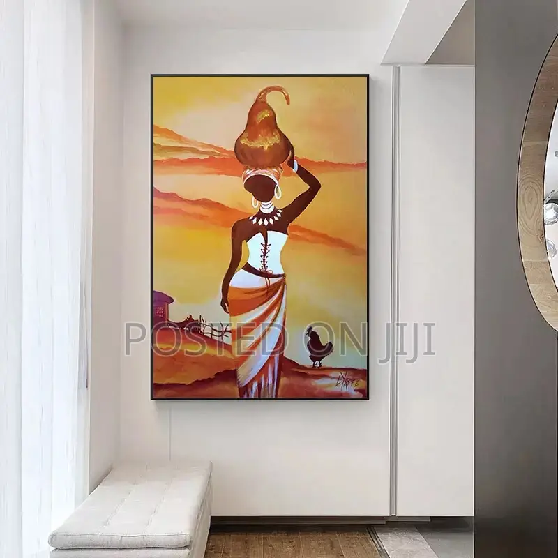 Abstract African Girl Canvas Painting