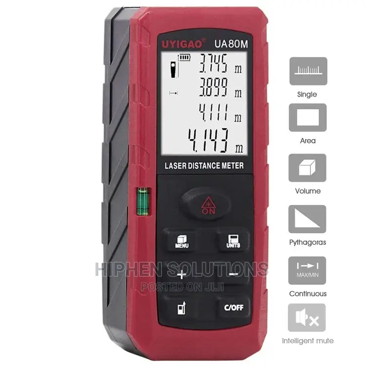 Laser Distance Meter Tape Diastimeter With LCD Backlight Red