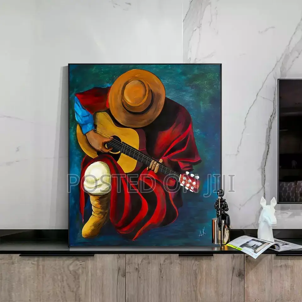 Guitar Player Oil Painting Canvas Print
