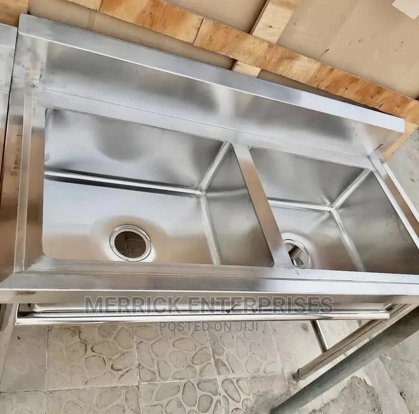 Double Stainless Steel Sink With Back