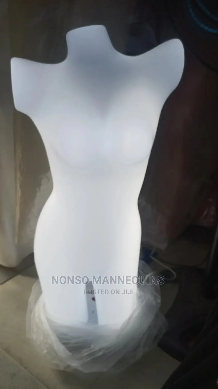 Pants and Bra Plastic White Half Torso With Lights