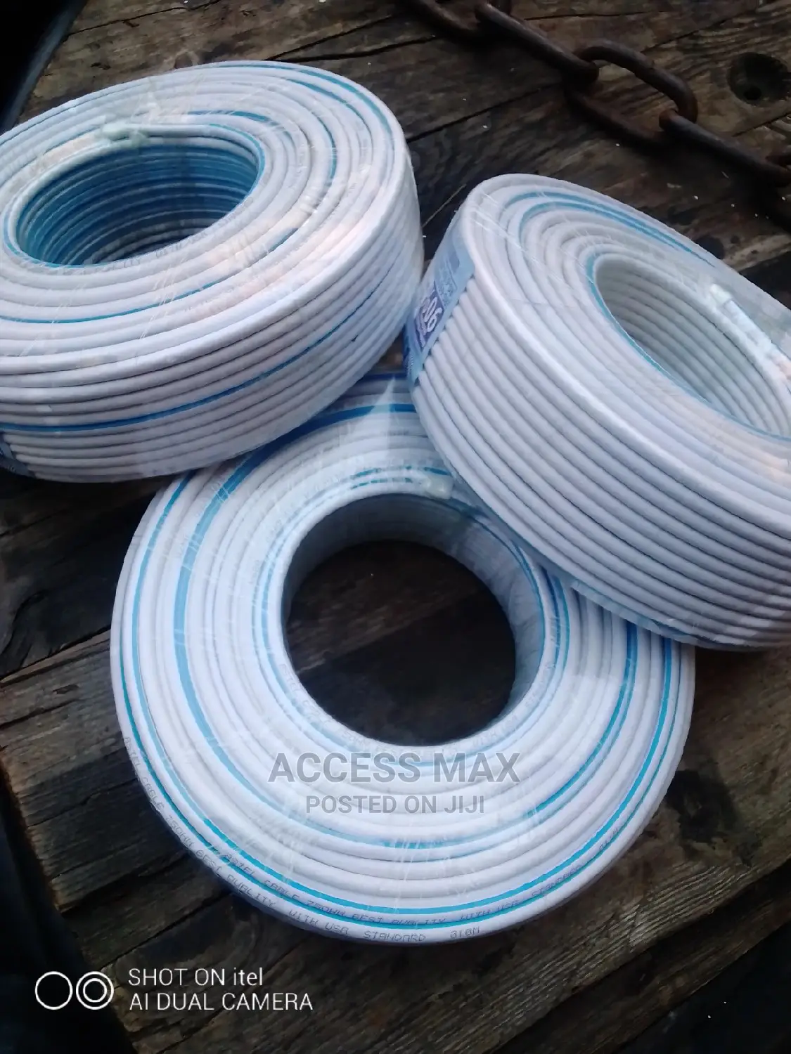 TV Cable Coaxial Cable . DSTV Wire ( White ) by 100 M