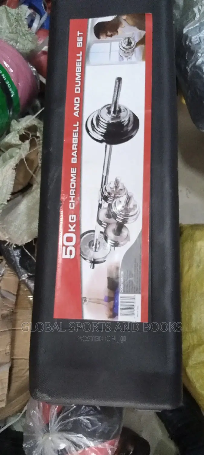 50kg Chrome Steel Adjustable Dumbells and Barbells