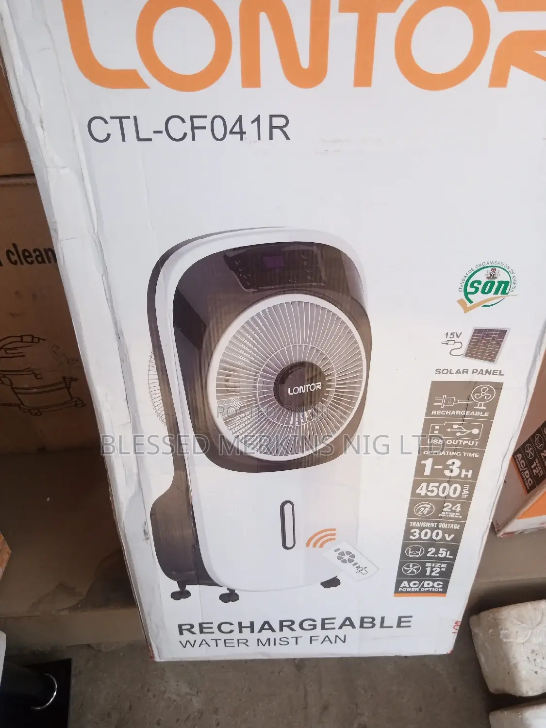Lontor Rechargeable Water Mist Fan