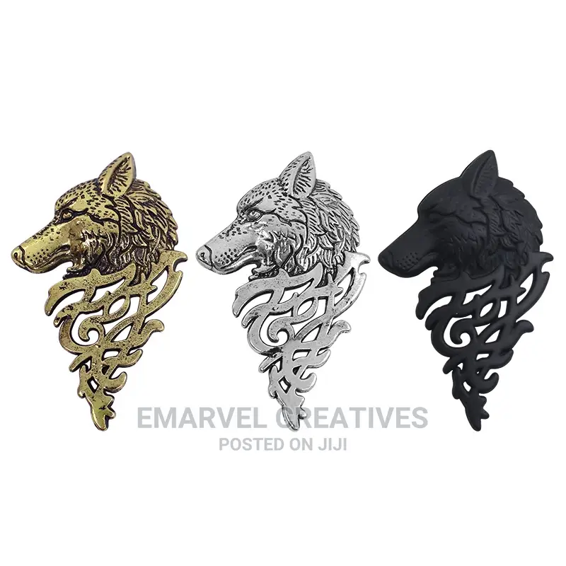 Retro Wolf Brooch Vintage Punk Collar Pins Badge Brooches
