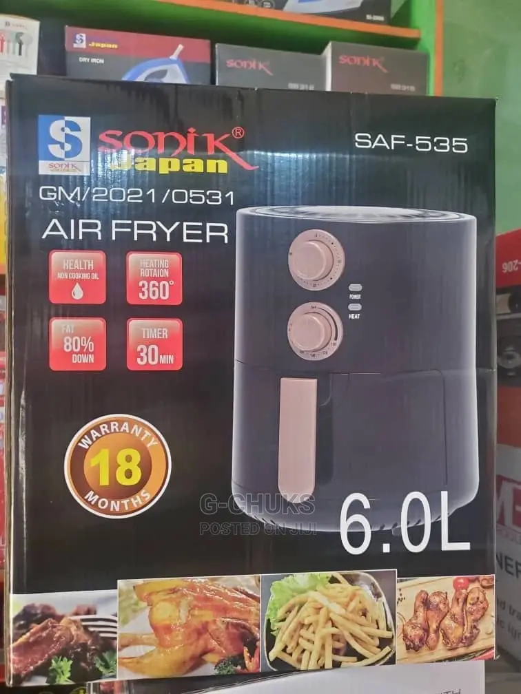 Sonik 6.0L AIR FRYER 360° Heating Rotation Non Stick Pan