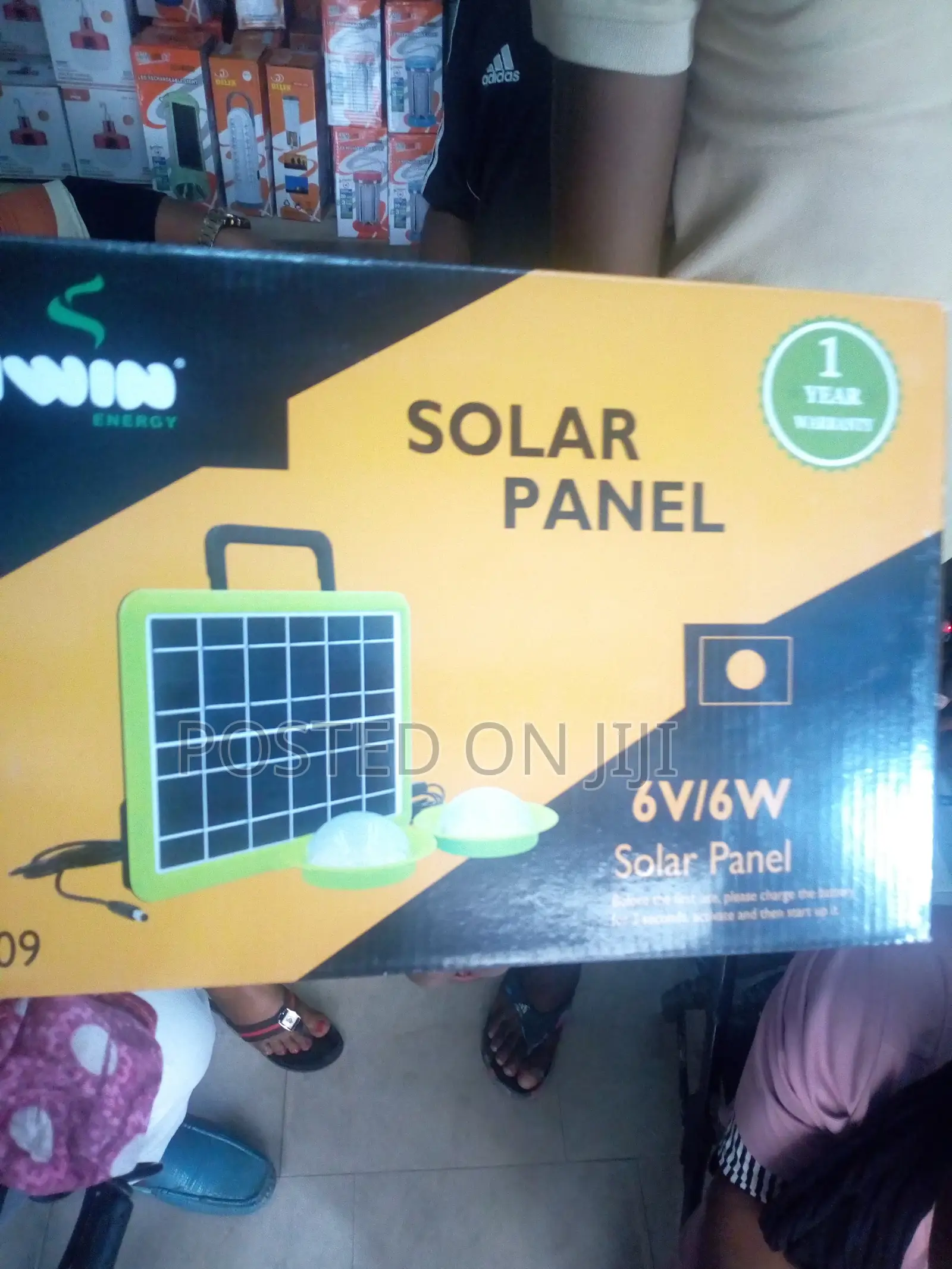 2 Lamp Solar Rechargeable Panel Lamp