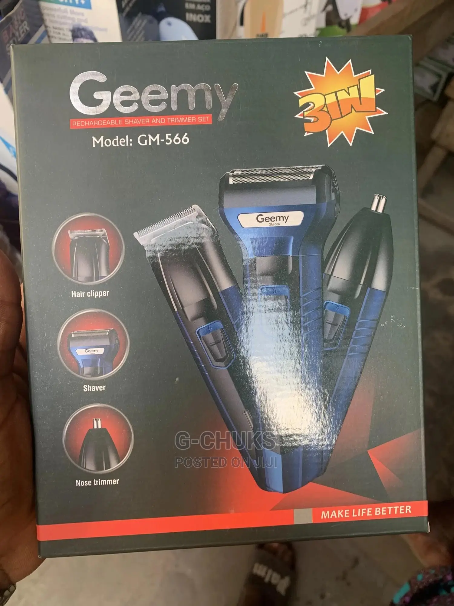 Geemy 3 in 1 - Electric Hair Shaver/ Trimmer/ Clipper