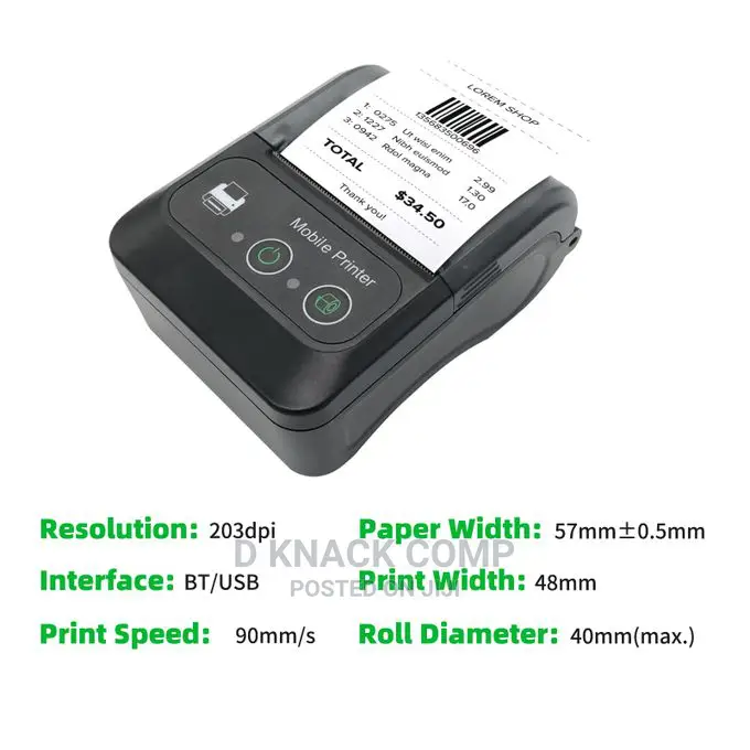 Mini Wireless Bluetooth Printer for Receipt and Labels