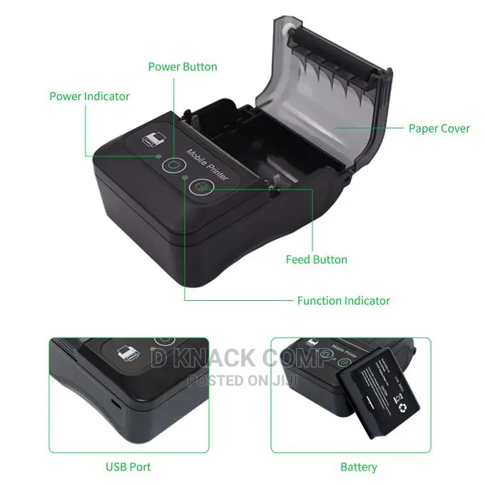 Mini Wireless Bluetooth Printer for Receipt and Labels