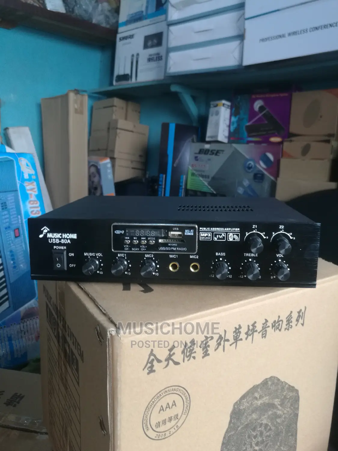 Two Zones Ceiling Speakers Amplifier With Bluetooth,USB,FM