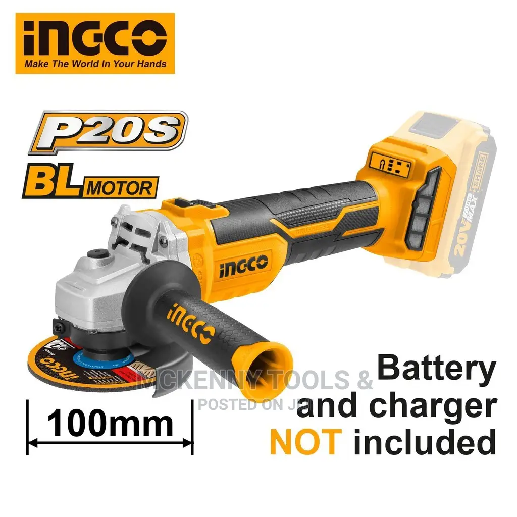 INGCO Lithium-Ion Angle Grinder With Brushless Motor