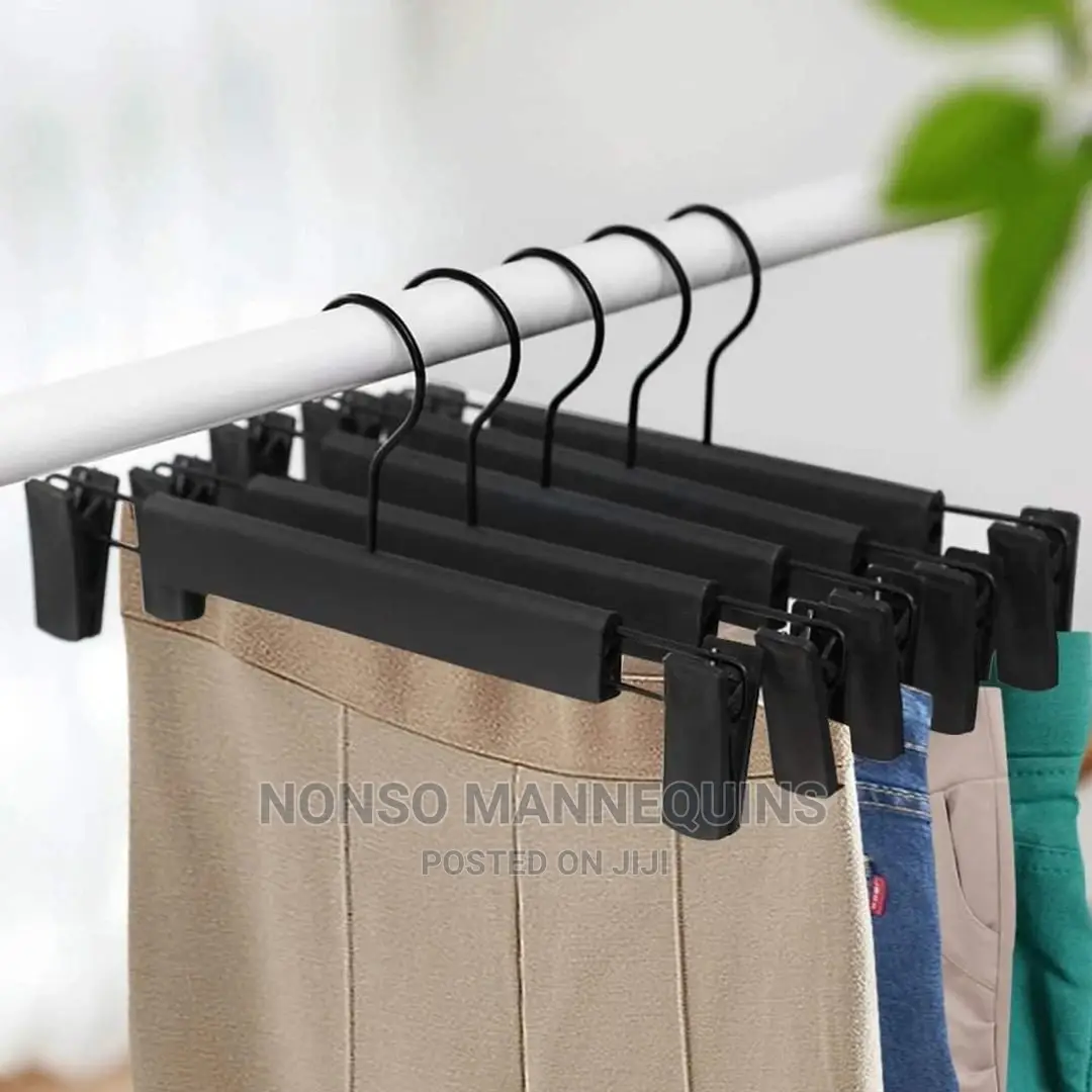 Solid Black Clip Hangers Set