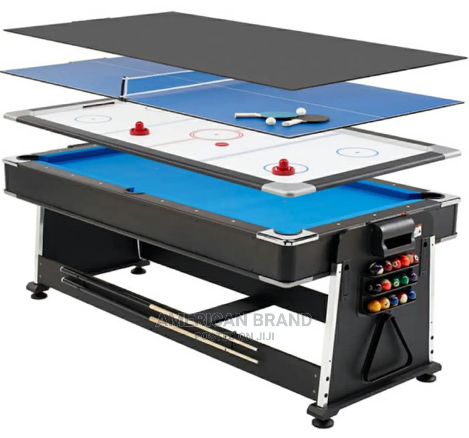 4 in 1 Combo 7feet Snooker, Tennis, Air Hockey, Dining Table