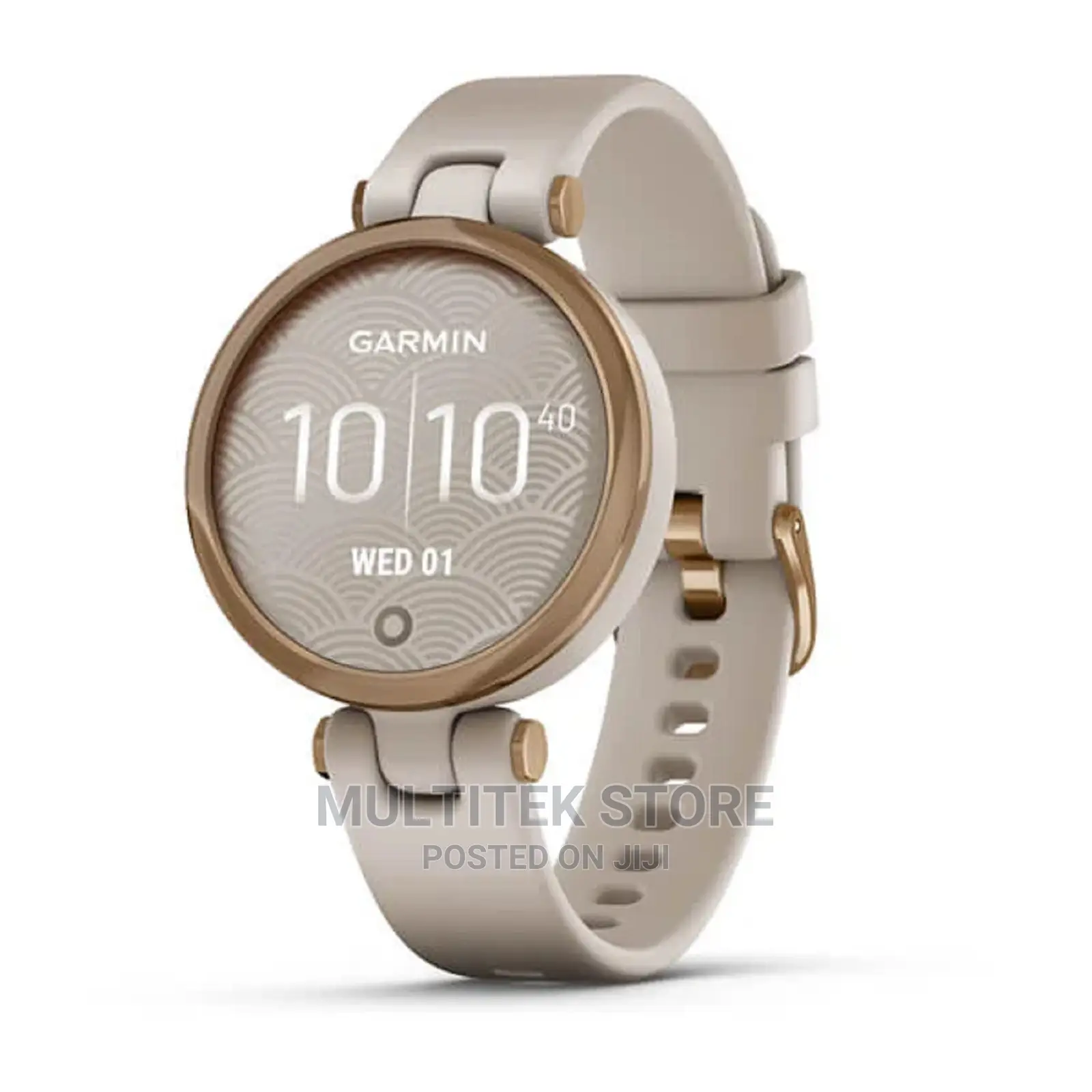 Garmin Lily Rose Gold Bezel With Light Sand Case and Silicon