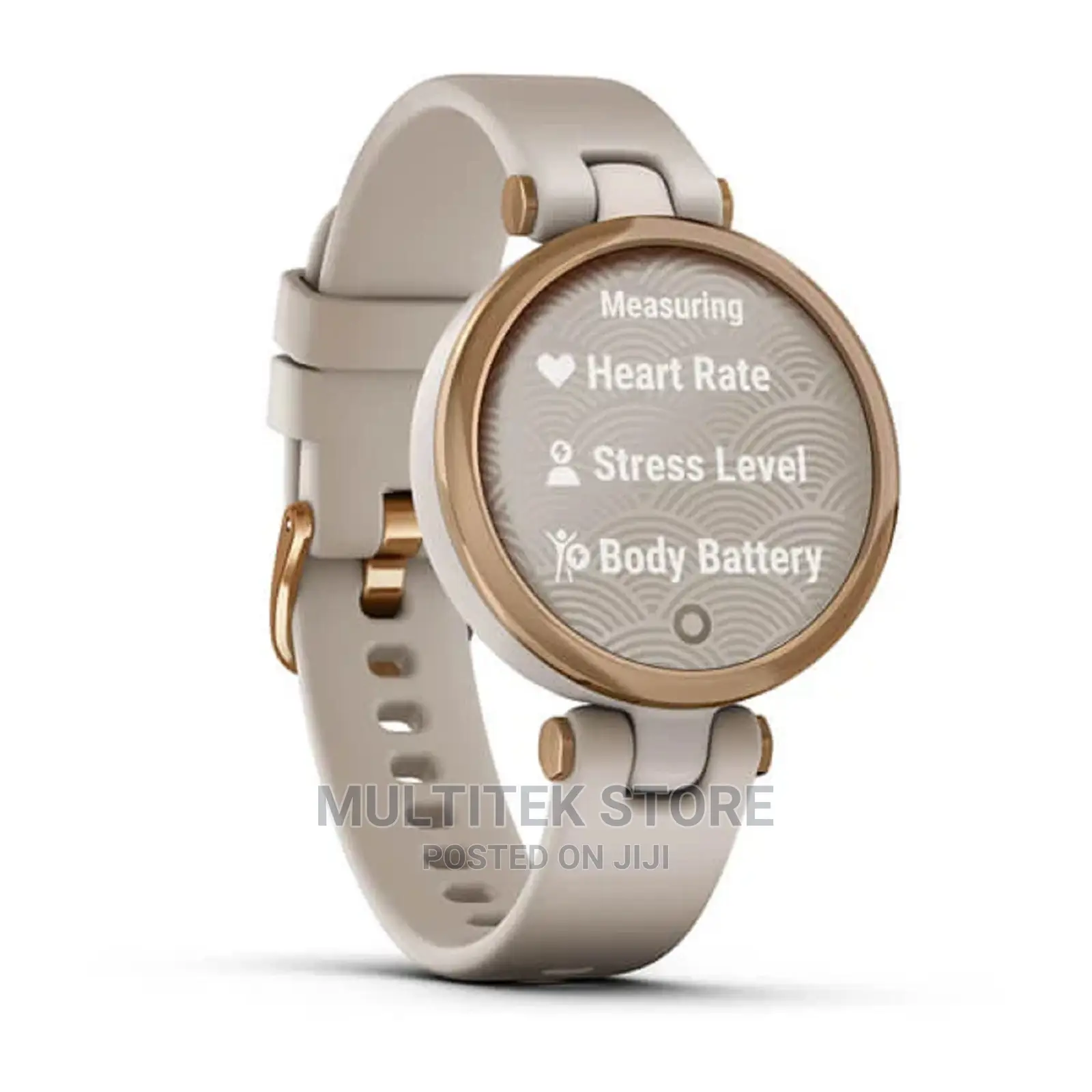 Garmin Lily Rose Gold Bezel With Light Sand Case and Silicon