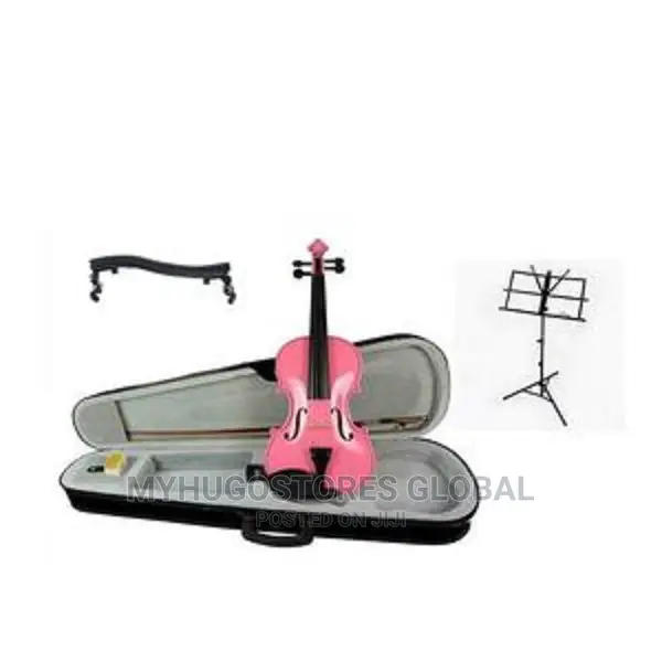 4/4 Full Size Violin With Shoulder Rest and Stand-Pinl