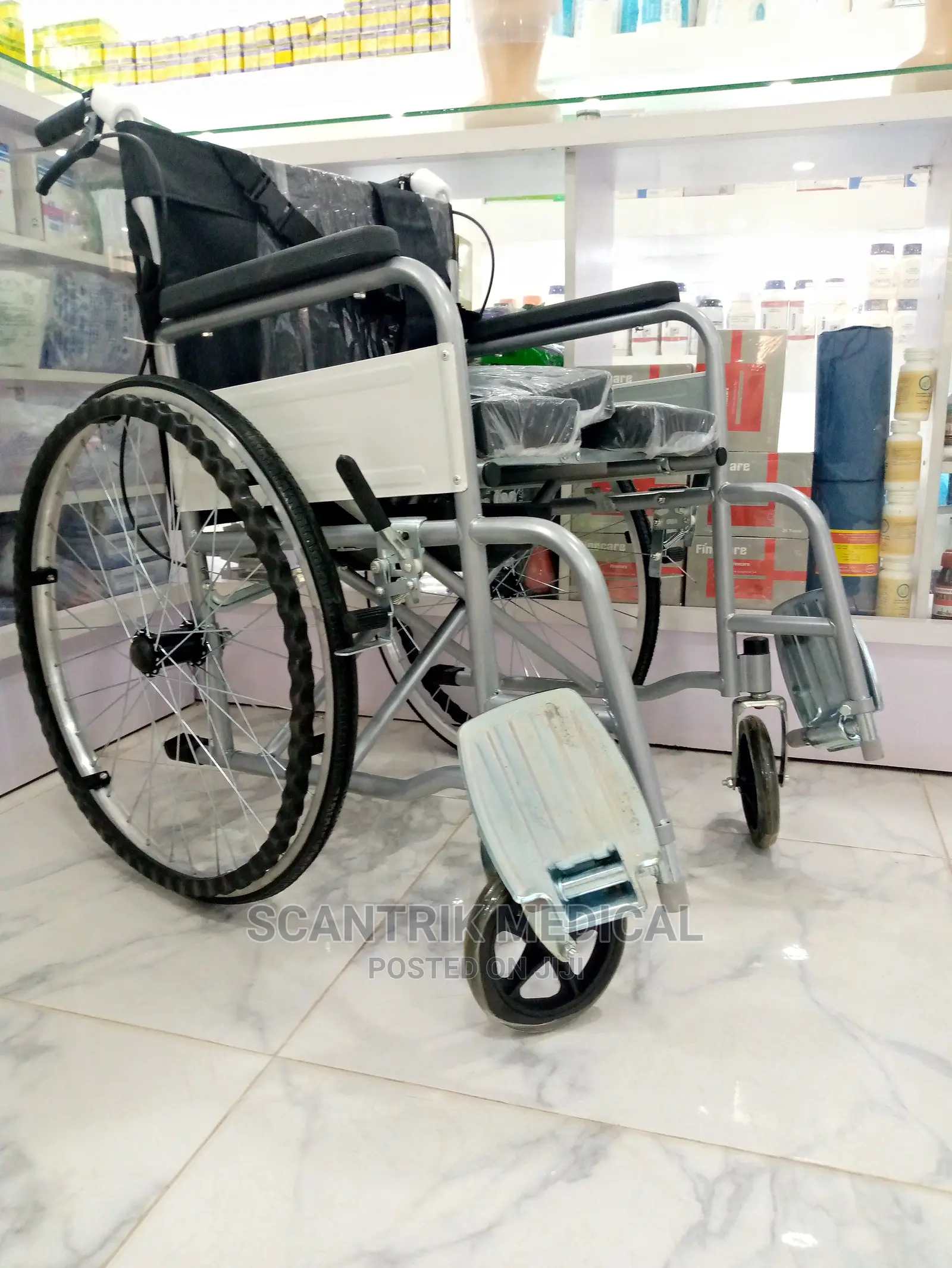 Folding Manual Wheelchair With Toilet Commode Elderly