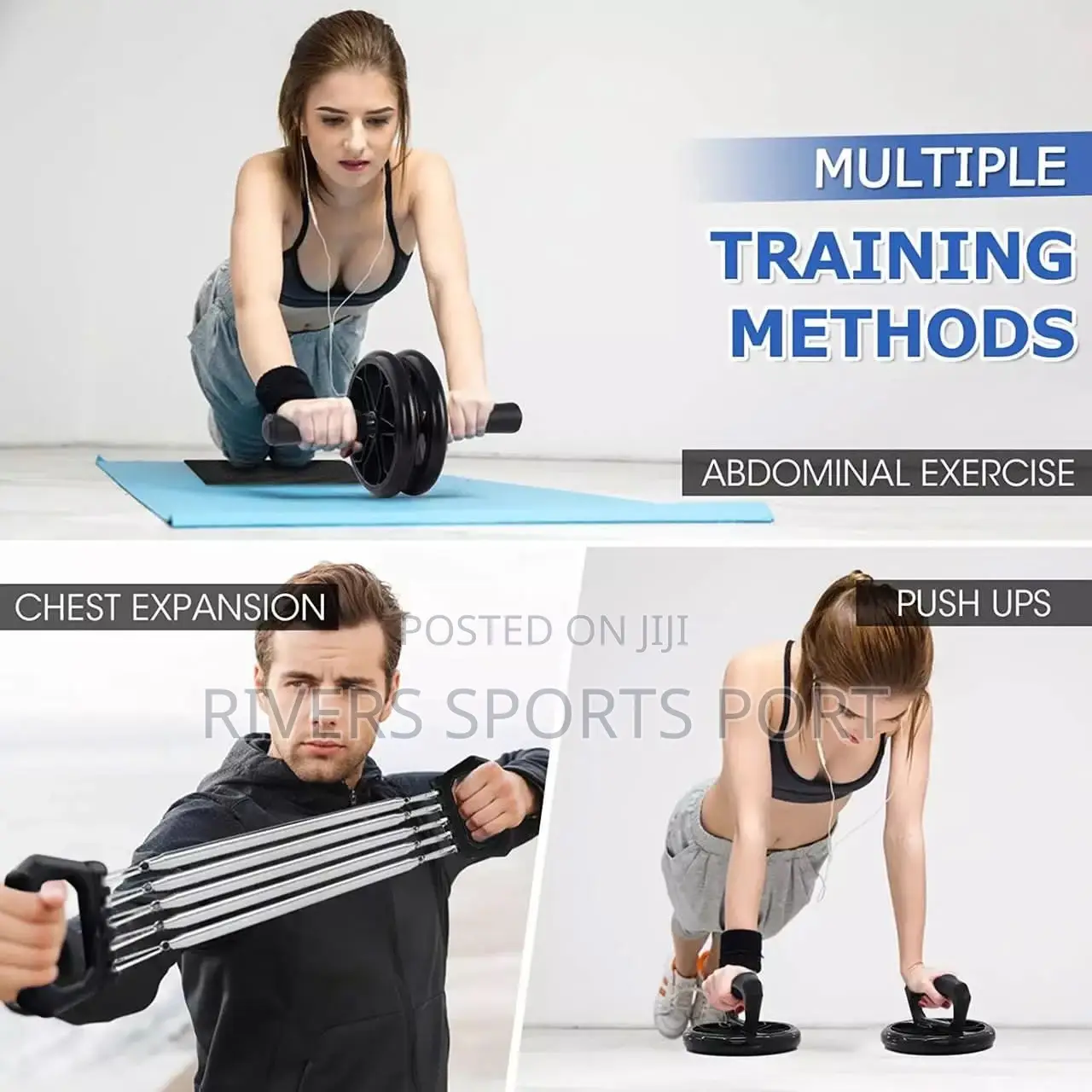 3in1 Multipurpose Trainer Abdominal Roller Wheel, Pushup, Chest Expand