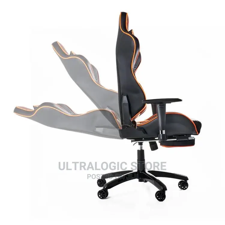 Deadskull Leather Gaming Chair W/ Footrest Adjustable