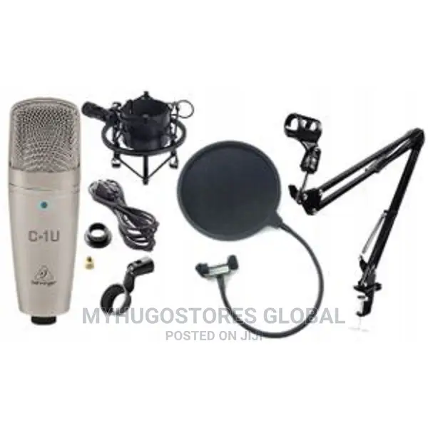 Behringer C-1u USB Mic+Pop Filter+Boom Arm, Free Shock Mount