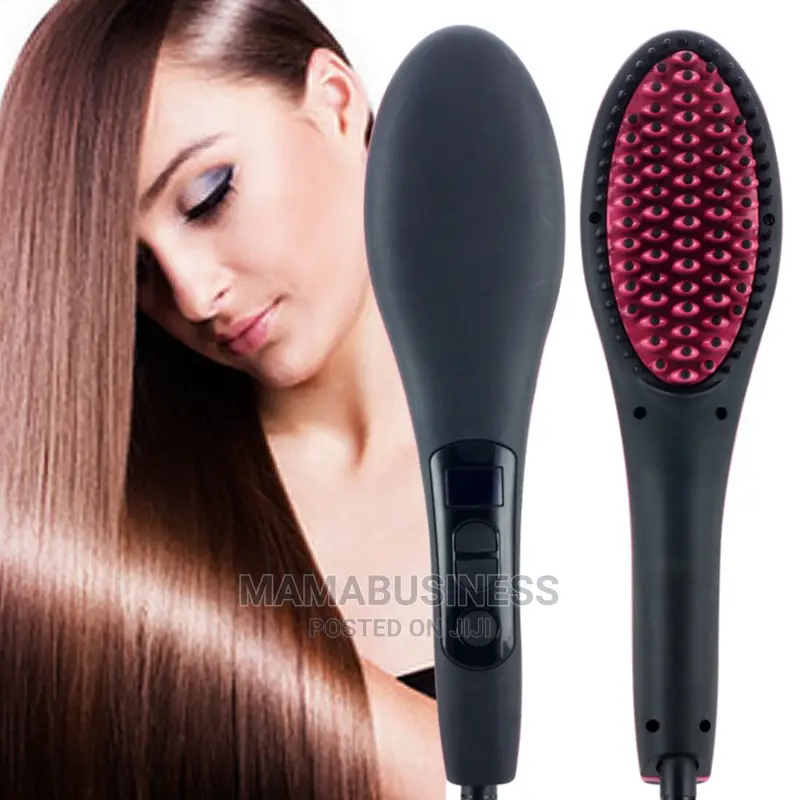 LCD Display Ceramic Hair Straightening Brush Comb
