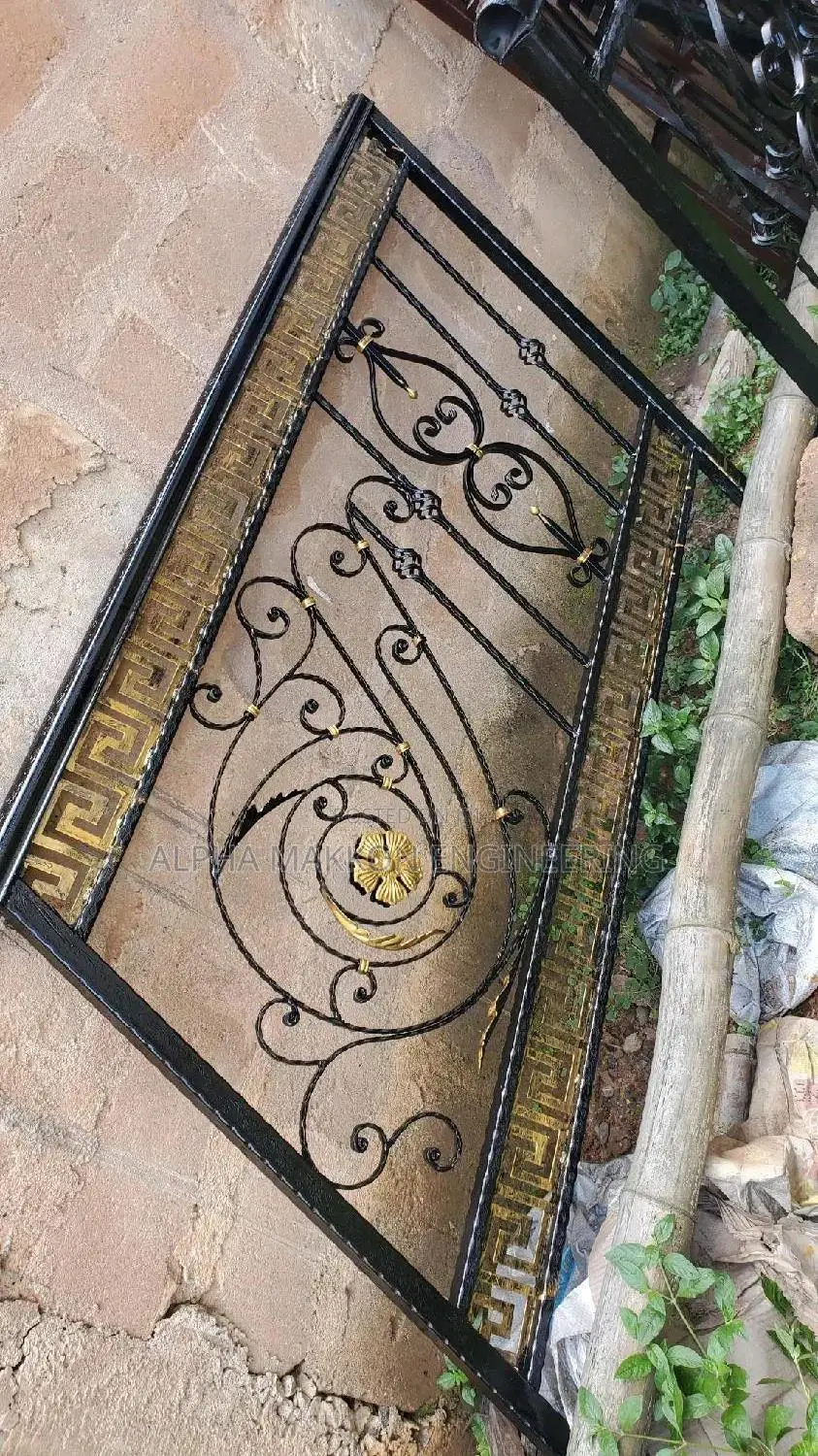 Wrought-Iron Black Colour With Gold