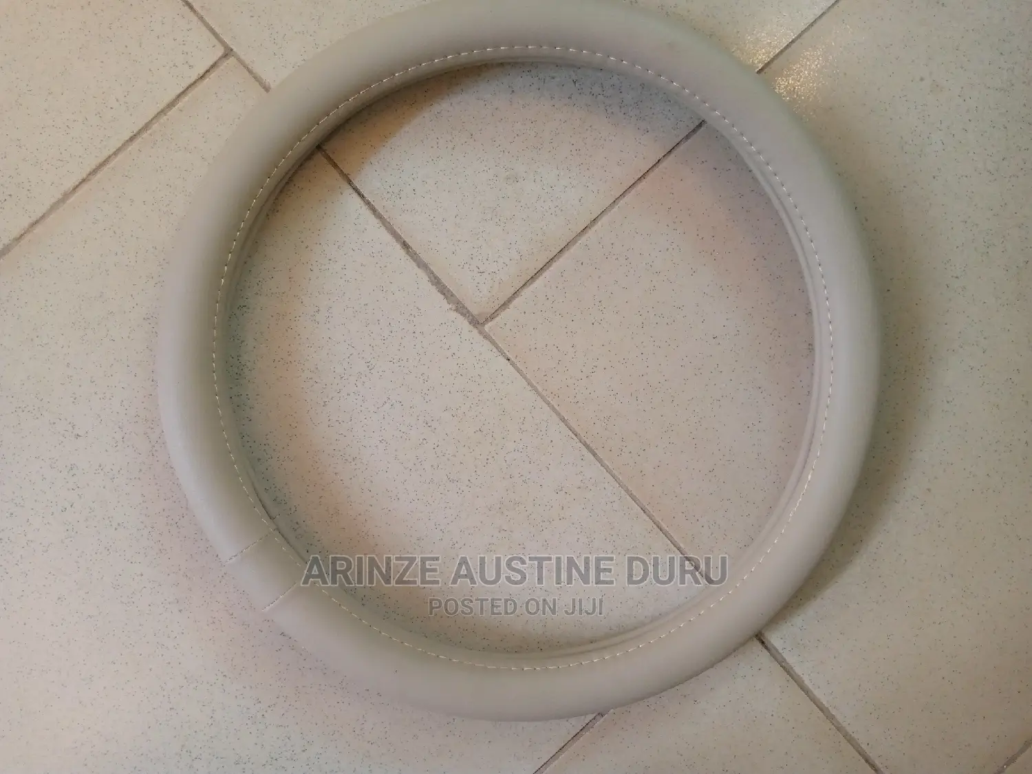 Cream Color Steering Wheel Cover Mix Black